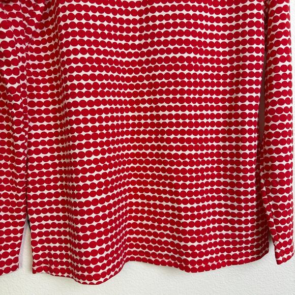 Marimekko Uniqlo Heattech Shirt Womens XL Red Long Sleeve Turtleneck Polka Dot - Picture 8 of 11